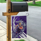 Personalized Fremantle Dockers Garden Flag Polynesian Tribal Freo Mascot With Hibiscus Floral Art