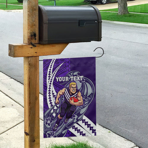 Personalized Fremantle Dockers Garden Flag Polynesian Tribal Freo Mascot With Hibiscus Floral Art