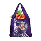 Personalized Fremantle Dockers Grocery Bag Polynesian Tribal Freo Mascot With Hibiscus Floral Art