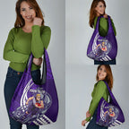 Personalized Fremantle Dockers Grocery Bag Polynesian Tribal Freo Mascot With Hibiscus Floral Art