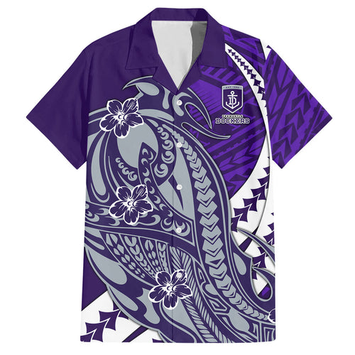 Personalized Fremantle Dockers Hawaiian Shirt Polynesian Tribal Freo Mascot With Hibiscus Floral Art