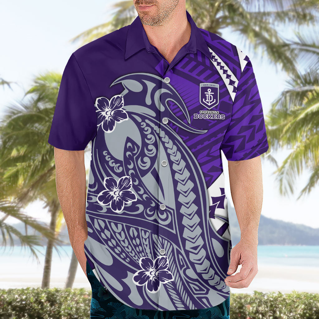 Personalized Fremantle Dockers Hawaiian Shirt Polynesian Tribal Freo Mascot With Hibiscus Floral Art