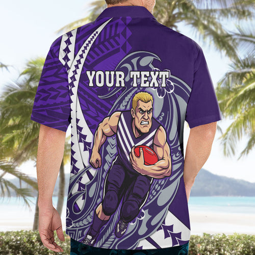 Personalized Fremantle Dockers Hawaiian Shirt Polynesian Tribal Freo Mascot With Hibiscus Floral Art
