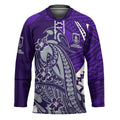 Personalized Fremantle Dockers Hockey Jersey Polynesian Tribal Freo Mascot With Hibiscus Floral Art