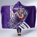 Personalized Fremantle Dockers Hooded Blanket Polynesian Tribal Freo Mascot With Hibiscus Floral Art