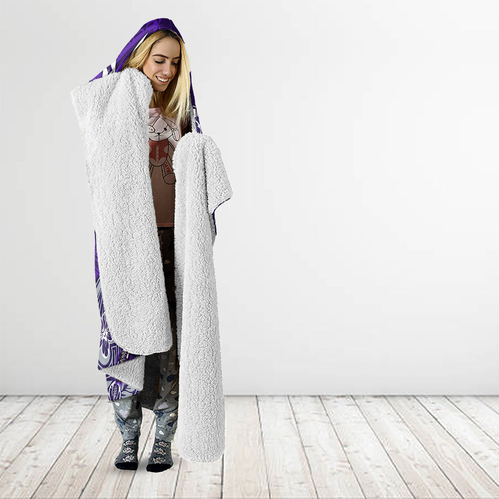 Personalized Fremantle Dockers Hooded Blanket Polynesian Tribal Freo Mascot With Hibiscus Floral Art