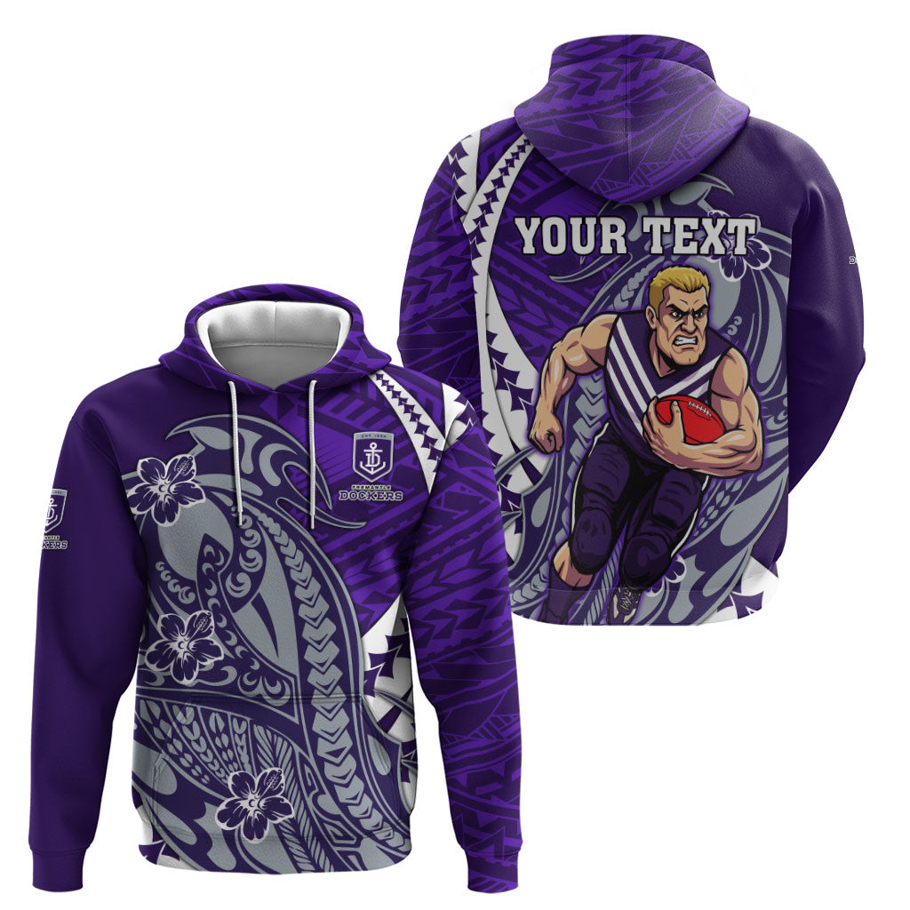 Personalized Fremantle Dockers Hoodie Polynesian Tribal Freo Mascot With Hibiscus Floral Art