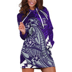 Personalized Fremantle Dockers Hoodie Dress Polynesian Tribal Freo Mascot With Hibiscus Floral Art