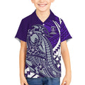 Personalized Fremantle Dockers Kid Hawaiian Shirt Polynesian Tribal Freo Mascot With Hibiscus Floral Art