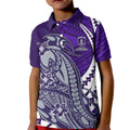 Personalized Fremantle Dockers Kid Polo Shirt Polynesian Tribal Freo Mascot With Hibiscus Floral Art