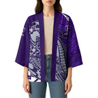 Personalized Fremantle Dockers Kimono Polynesian Tribal Freo Mascot With Hibiscus Floral Art