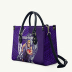 Personalized Fremantle Dockers Leather Bag Polynesian Tribal Freo Mascot With Hibiscus Floral Art