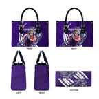 Personalized Fremantle Dockers Leather Bag Polynesian Tribal Freo Mascot With Hibiscus Floral Art