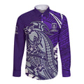 Personalized Fremantle Dockers Long Sleeve Button Shirt Polynesian Tribal Freo Mascot With Hibiscus Floral Art