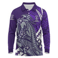 Personalized Fremantle Dockers Long Sleeve Polo Shirt Polynesian Tribal Freo Mascot With Hibiscus Floral Art