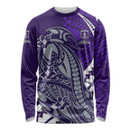 Personalized Fremantle Dockers Long Sleeve Shirt Polynesian Tribal Freo Mascot With Hibiscus Floral Art
