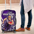 Personalized Fremantle Dockers Luggage Cover Polynesian Tribal Freo Mascot With Hibiscus Floral Art