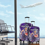 Personalized Fremantle Dockers Luggage Cover Polynesian Tribal Freo Mascot With Hibiscus Floral Art