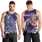 Personalized Fremantle Dockers Men Tank Top Polynesian Tribal Freo Mascot With Hibiscus Floral Art