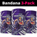 Personalized Fremantle Dockers Neck Gaiter Polynesian Tribal Freo Mascot With Hibiscus Floral Art