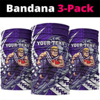 Personalized Fremantle Dockers Neck Gaiter Polynesian Tribal Freo Mascot With Hibiscus Floral Art