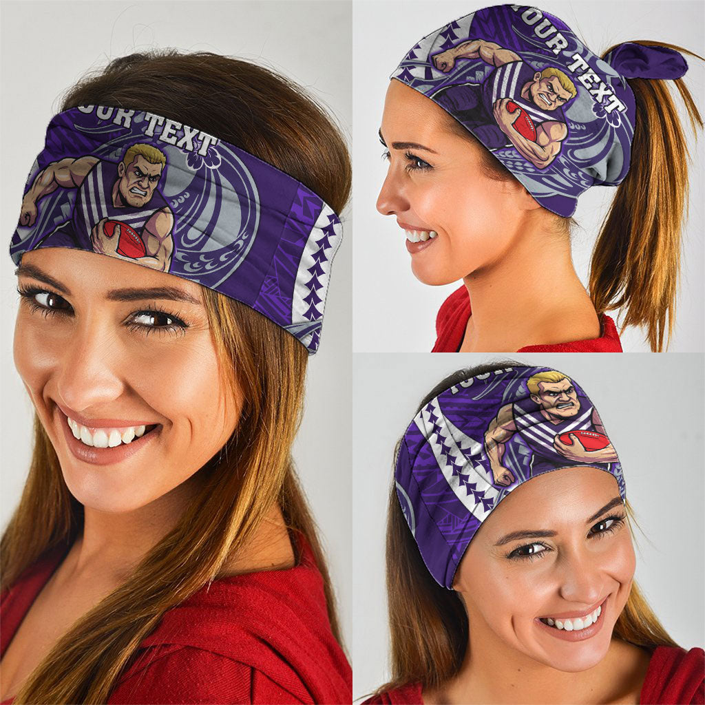 Personalized Fremantle Dockers Neck Gaiter Polynesian Tribal Freo Mascot With Hibiscus Floral Art