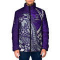 Personalized Fremantle Dockers Padded Jacket Polynesian Tribal Freo Mascot With Hibiscus Floral Art