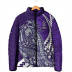 Personalized Fremantle Dockers Padded Jacket Polynesian Tribal Freo Mascot With Hibiscus Floral Art
