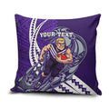 Personalized Fremantle Dockers Pillow Cover Polynesian Tribal Freo Mascot With Hibiscus Floral Art