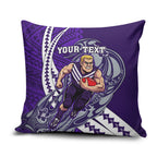 Personalized Fremantle Dockers Pillow Cover Polynesian Tribal Freo Mascot With Hibiscus Floral Art