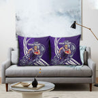 Personalized Fremantle Dockers Pillow Cover Polynesian Tribal Freo Mascot With Hibiscus Floral Art