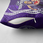 Personalized Fremantle Dockers Pillow Cover Polynesian Tribal Freo Mascot With Hibiscus Floral Art