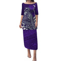 Personalized Fremantle Dockers Puletasi Polynesian Tribal Freo Mascot With Hibiscus Floral Art