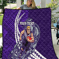 Personalized Fremantle Dockers Quilt Polynesian Tribal Freo Mascot With Hibiscus Floral Art