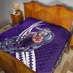 Personalized Fremantle Dockers Quilt Polynesian Tribal Freo Mascot With Hibiscus Floral Art