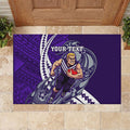 Personalized Fremantle Dockers Rubber Doormat Polynesian Tribal Freo Mascot With Hibiscus Floral Art