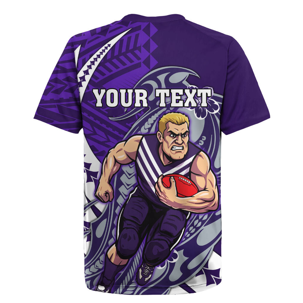 Personalized Fremantle Dockers Rugby Jersey Polynesian Tribal Freo Mascot With Hibiscus Floral Art