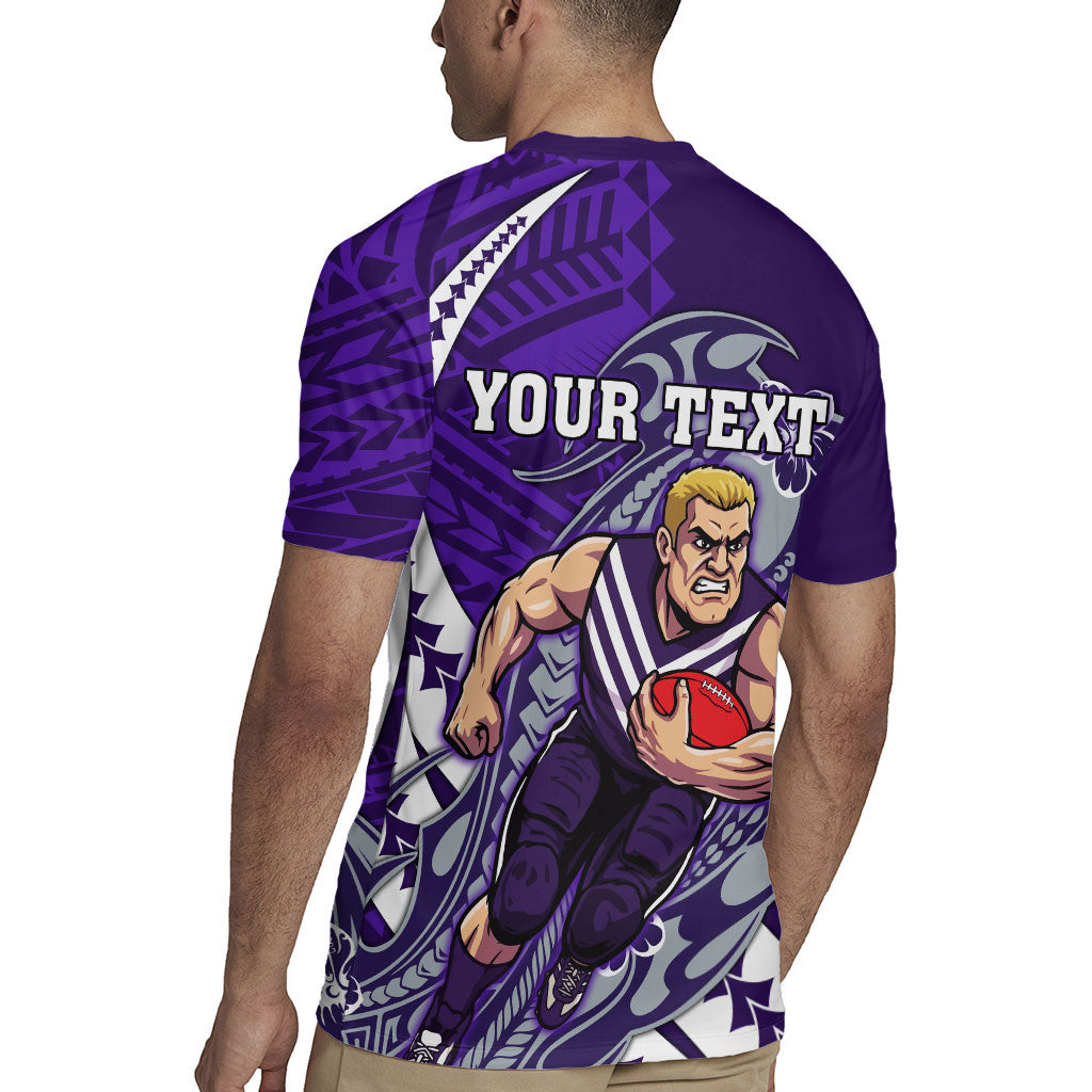 Personalized Fremantle Dockers Rugby Jersey Polynesian Tribal Freo Mascot With Hibiscus Floral Art