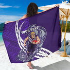 Personalized Fremantle Dockers Sarong Polynesian Tribal Freo Mascot With Hibiscus Floral Art
