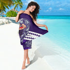 Personalized Fremantle Dockers Sarong Polynesian Tribal Freo Mascot With Hibiscus Floral Art