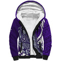 Personalized Fremantle Dockers Sherpa Hoodie Polynesian Tribal Freo Mascot With Hibiscus Floral Art