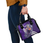 Personalized Fremantle Dockers Shoulder Handbag Polynesian Tribal Freo Mascot With Hibiscus Floral Art