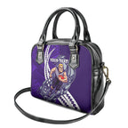 Personalized Fremantle Dockers Shoulder Handbag Polynesian Tribal Freo Mascot With Hibiscus Floral Art