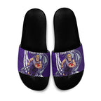 Personalized Fremantle Dockers Slide Sandals Polynesian Tribal Freo Mascot With Hibiscus Floral Art