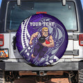 Personalized Fremantle Dockers Spare Tire Cover Polynesian Tribal Freo Mascot With Hibiscus Floral Art
