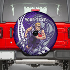 Personalized Fremantle Dockers Spare Tire Cover Polynesian Tribal Freo Mascot With Hibiscus Floral Art