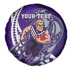 Personalized Fremantle Dockers Spare Tire Cover Polynesian Tribal Freo Mascot With Hibiscus Floral Art