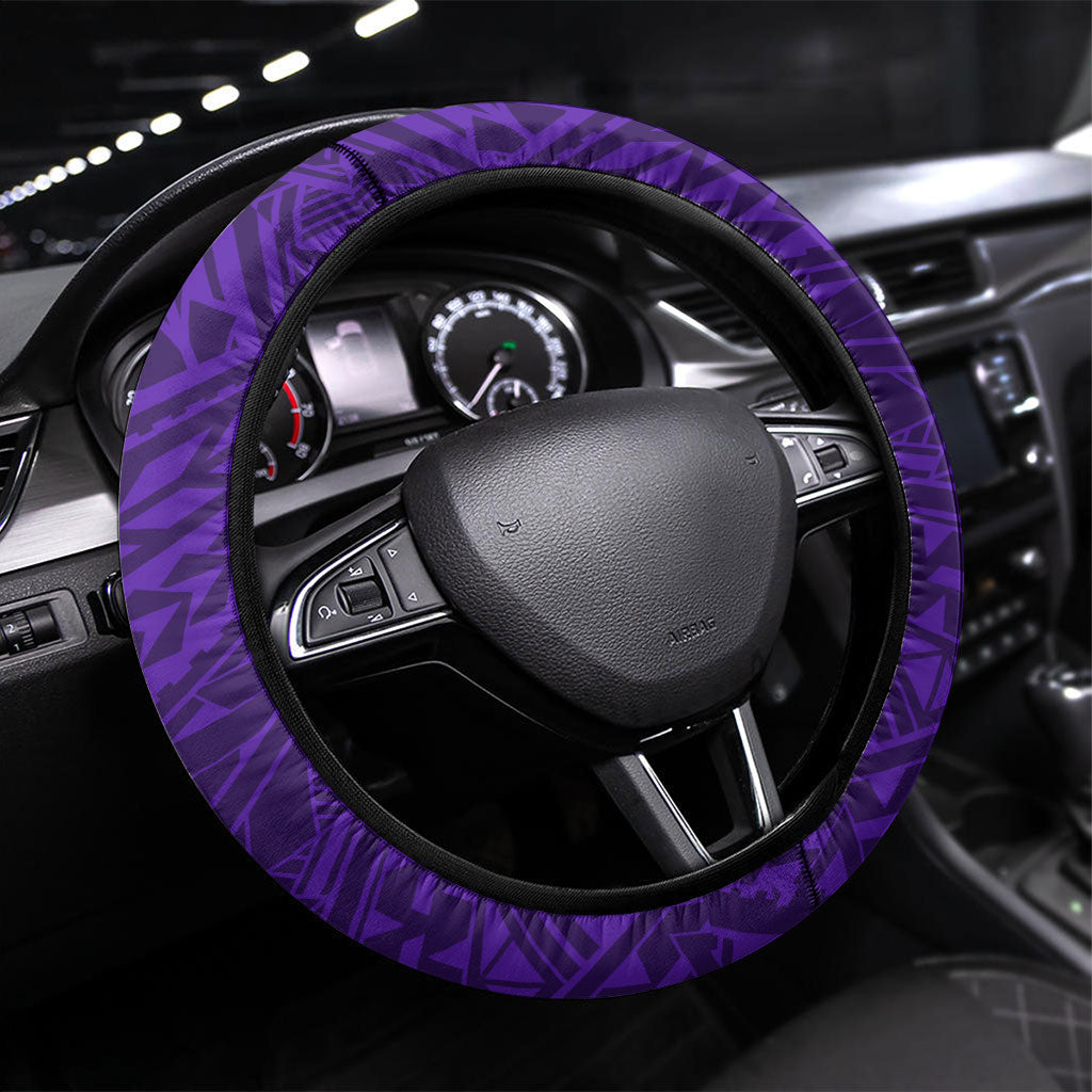 Fremantle Dockers Steering Wheel Cover Polynesian Tribal Freo Mascot With Hibiscus Floral Art
