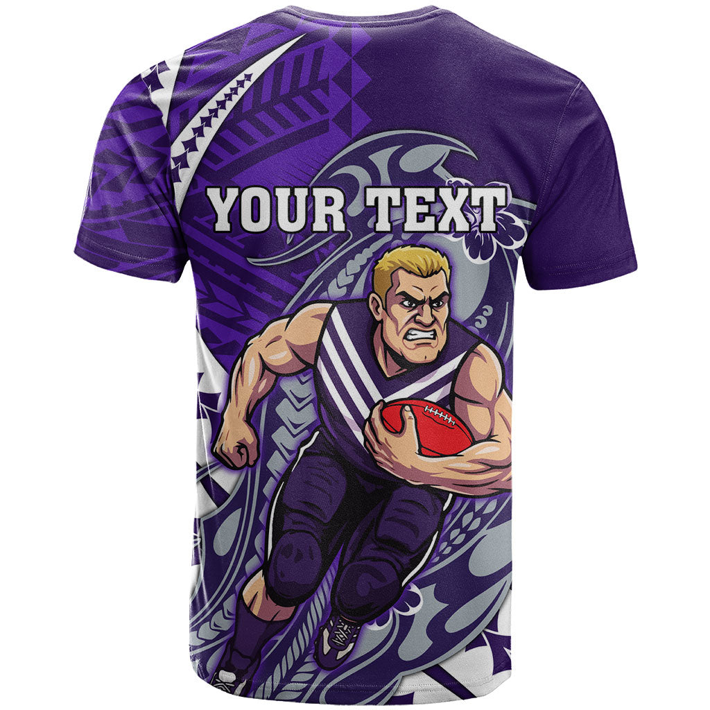 Personalized Fremantle Dockers T Shirt Polynesian Tribal Freo Mascot With Hibiscus Floral Art