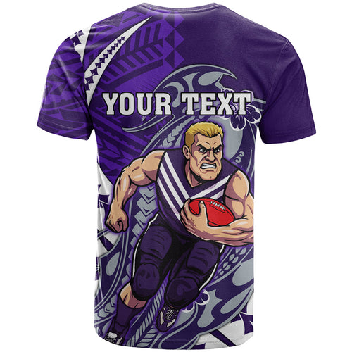 Personalized Fremantle Dockers T Shirt Polynesian Tribal Freo Mascot With Hibiscus Floral Art